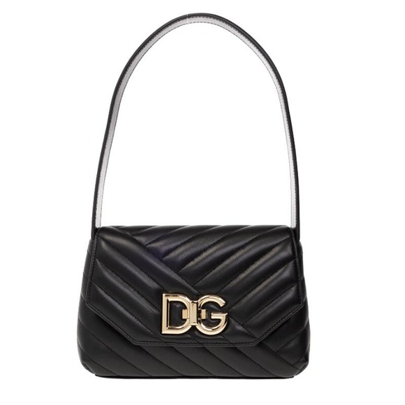 $2145 NWT DOLCE & GABBANA BLACK QUILTED LEATHER DG BAG PURSE! - Picture 3 of 13